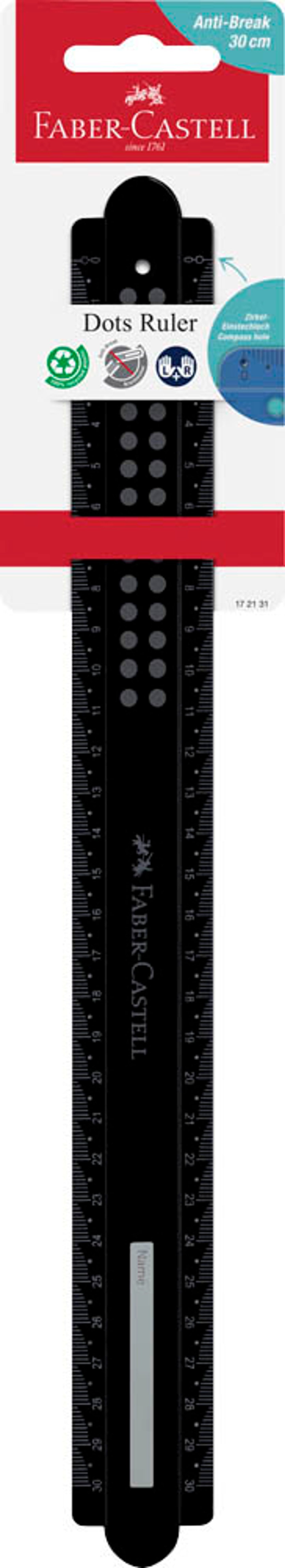 FABER-CASTELL Lineal Dots cm, schwarz