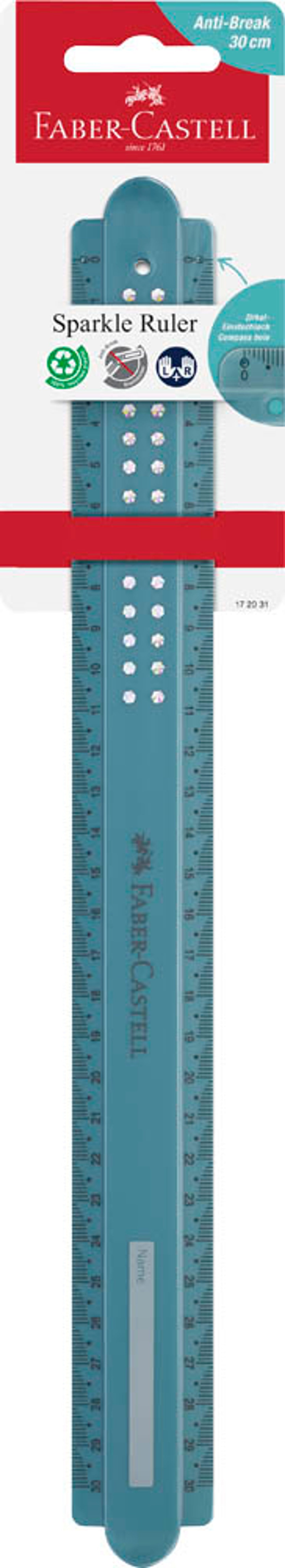 FABER-CASTELL Lineal Sparkle ocean cm, ocean