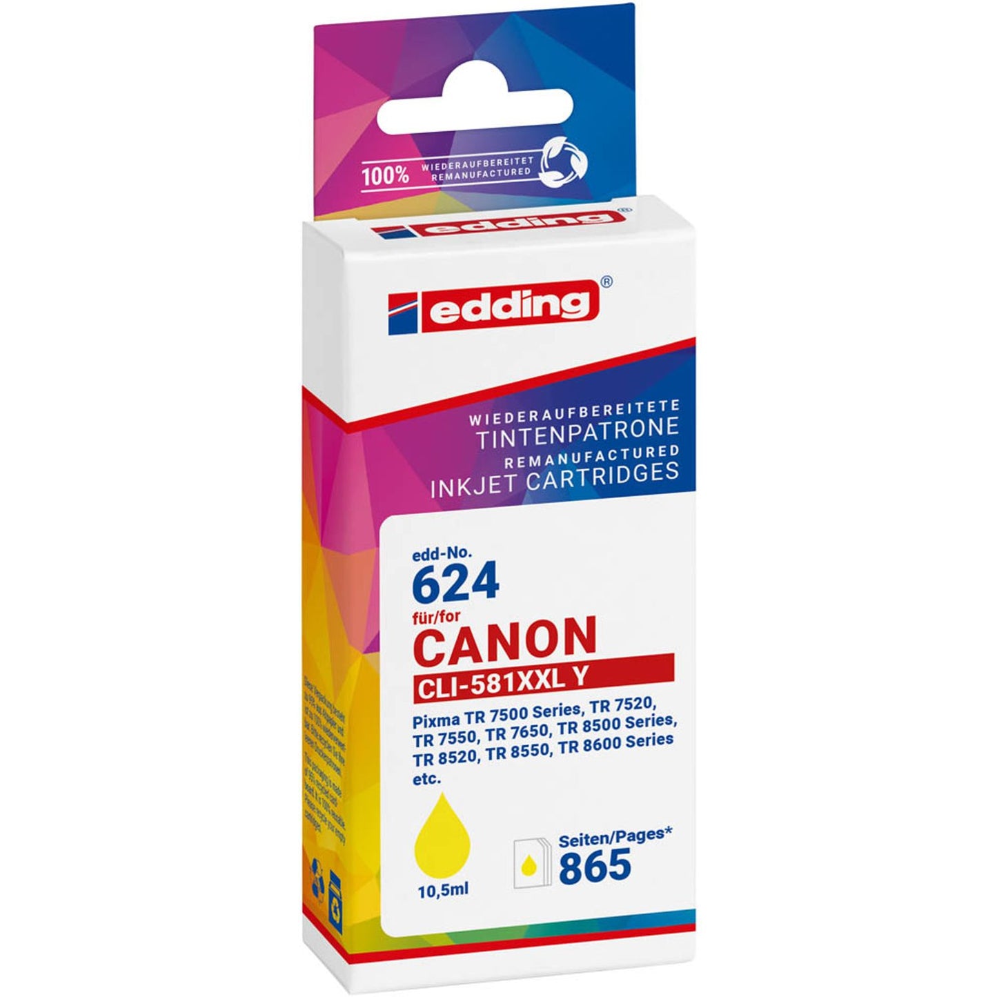 edding EDD-624 gelb Druckerpatrone kompatibel zu Canon CLI-581XXL Y | 18-624