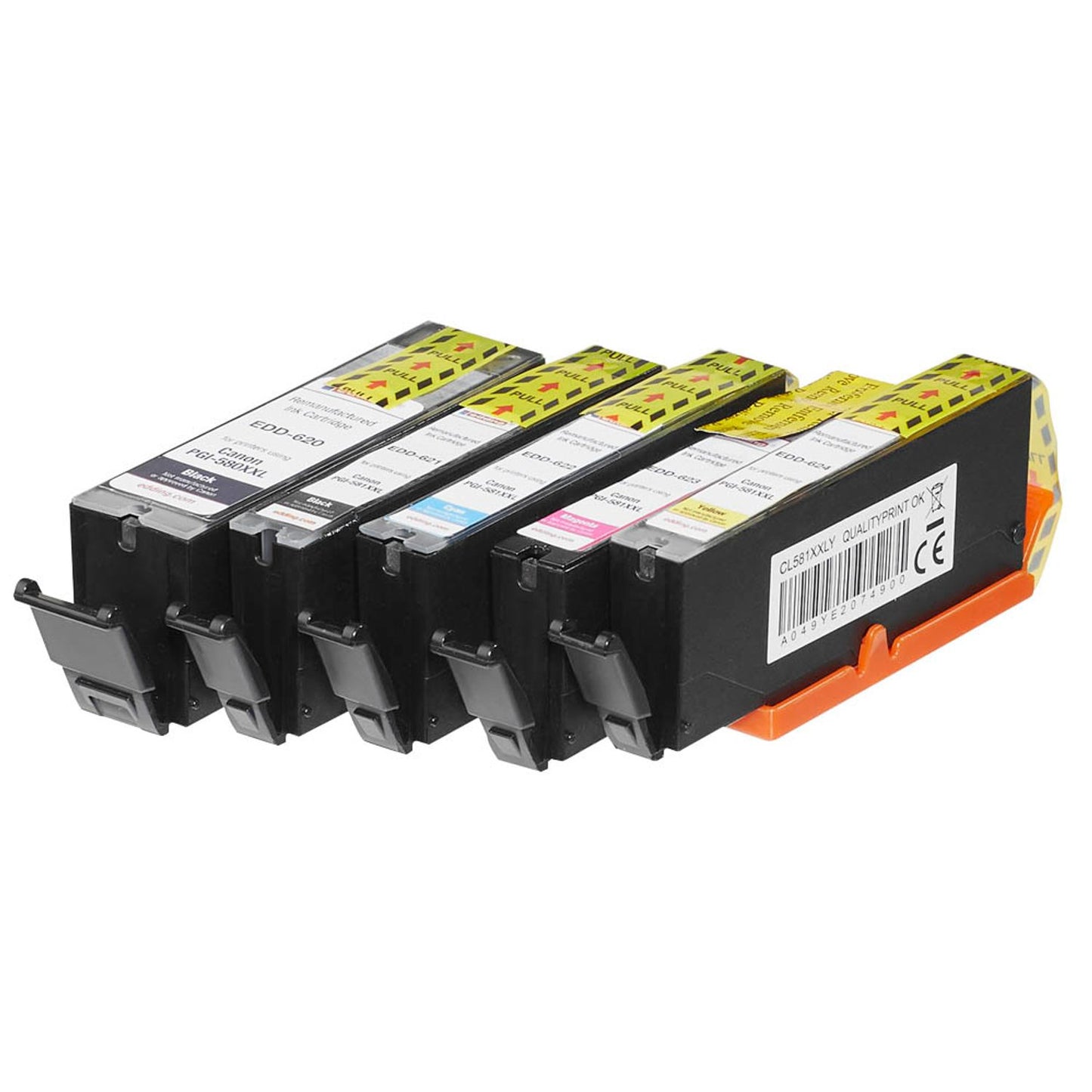 edding EDD-625 2x schwarz, cyan, magenta, gelb Druckerpatronen kompatibel zu Canon PGI-580XXL BK, CLI-581XXL BK/C/M/Y, 5er-Set | 18-625 | 1 Pack = 5 St.