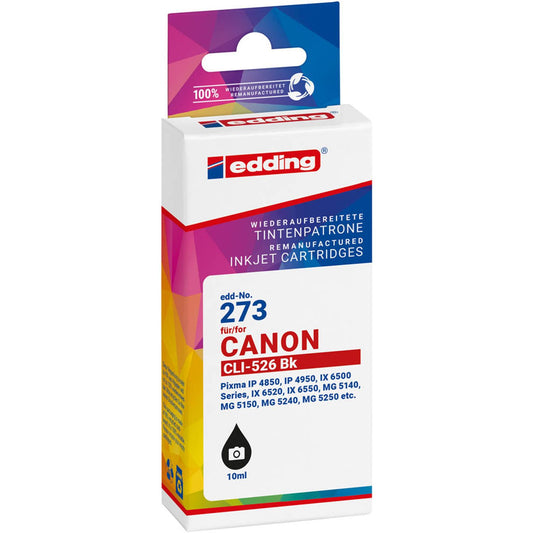 edding EDD-273 schwarz Druckerpatrone kompatibel zu Canon CLI-526 BK | 18-273/18-273-01