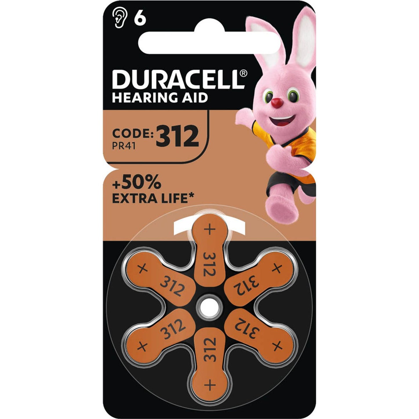 DURACELL Knopfzellen 312 AC 1,45 V | 15070638 | 1 Pack = 6 St.