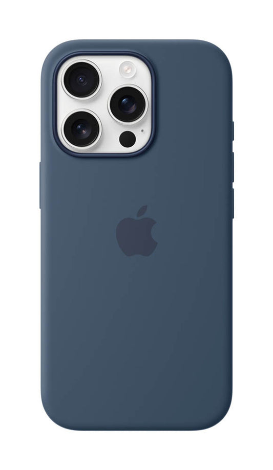 Apple Silikon Case Handy-Cover für Apple iPhone 16 Pro denim