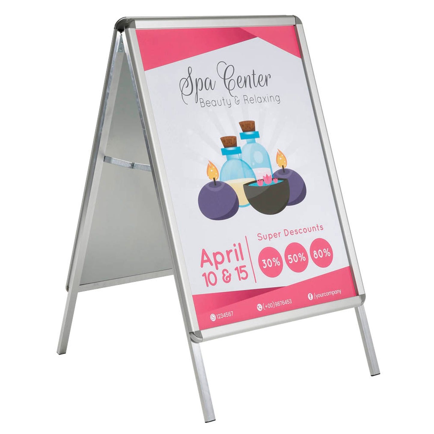 update displays Kundenstopper silber DIN A1 2 Fächer | UAB320HNA1X1000