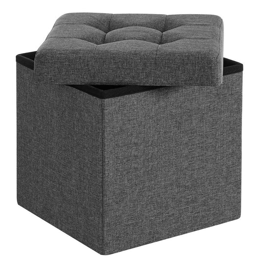 SONGMICS Hocker mit Stauraum dunkelgrau | LSF27Z