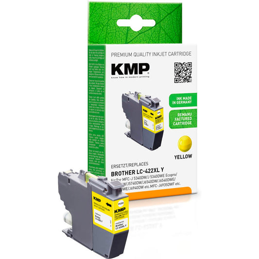 KMP gelb Druckerpatrone kompatibel zu brother LC-422XLY | 1552,4009