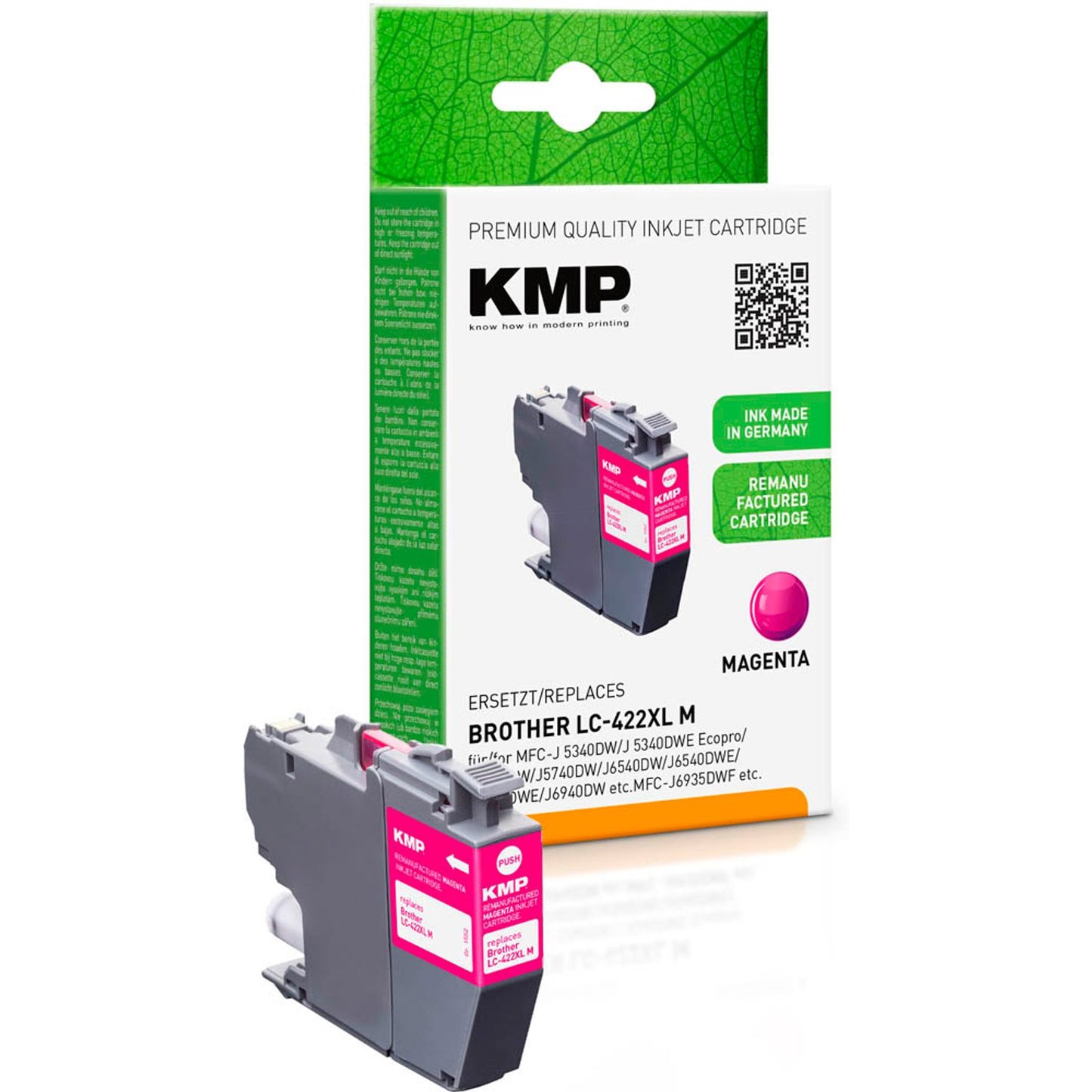 KMP magenta Druckerpatrone kompatibel zu brother LC-422XLM | 1552,4006