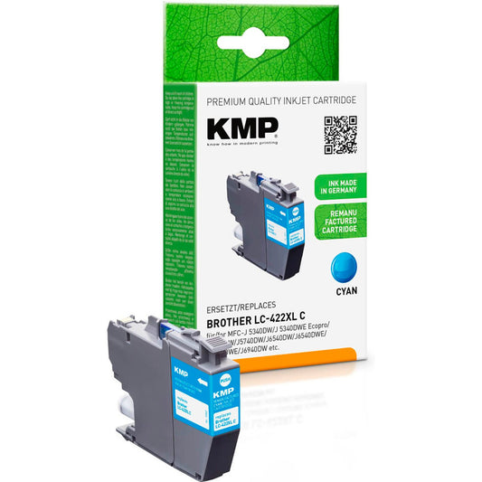KMP cyan Druckerpatrone kompatibel zu brother LC-422XLC | 1552,4003