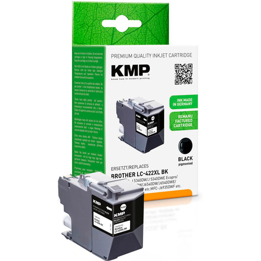 KMP schwarz Druckerpatrone kompatibel zu brother LC-422XLBK | 1552,4001