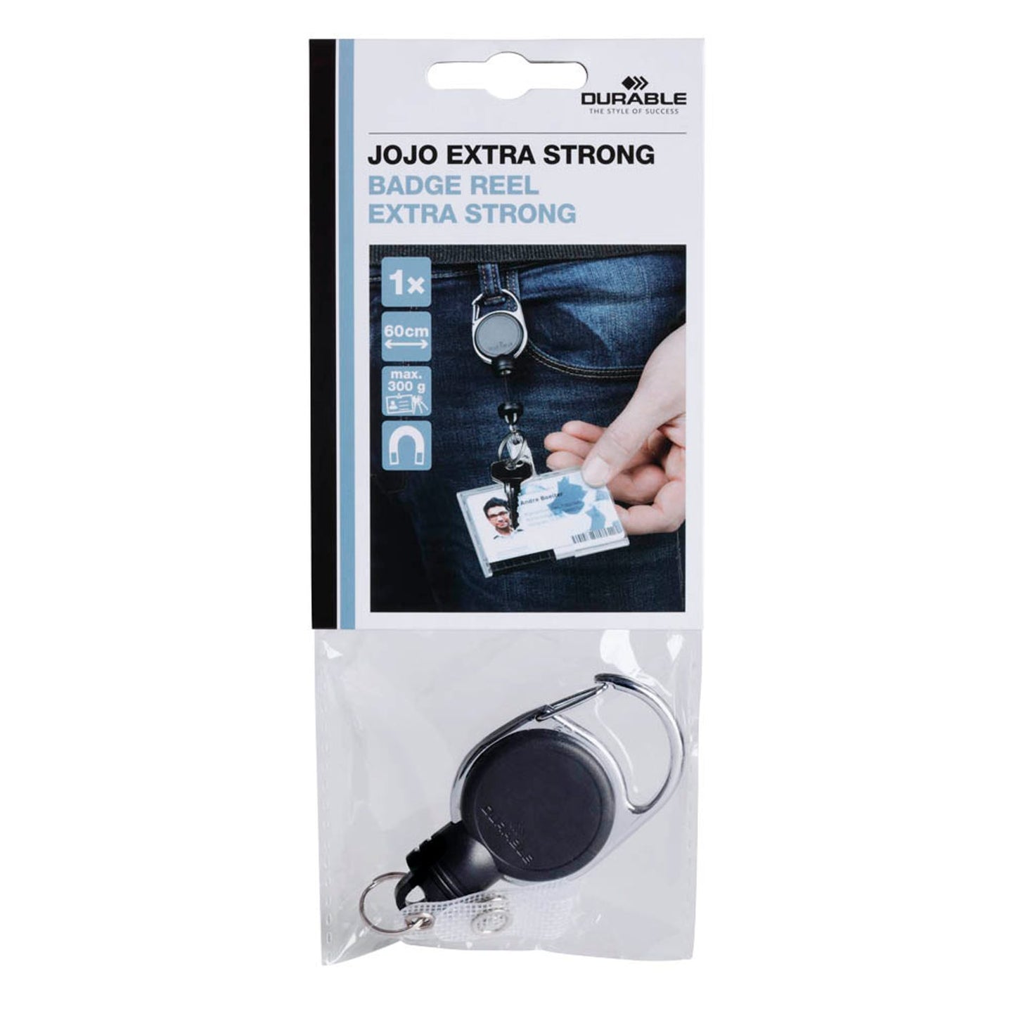 DURABLE Ausweishalter Jojo EXTRA STRONG schwarz | 832901