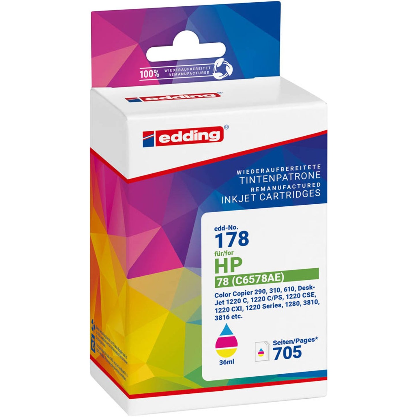 edding EDD-178 color Druckerpatrone kompatibel zu HP 78 (C6578A) | 18-178