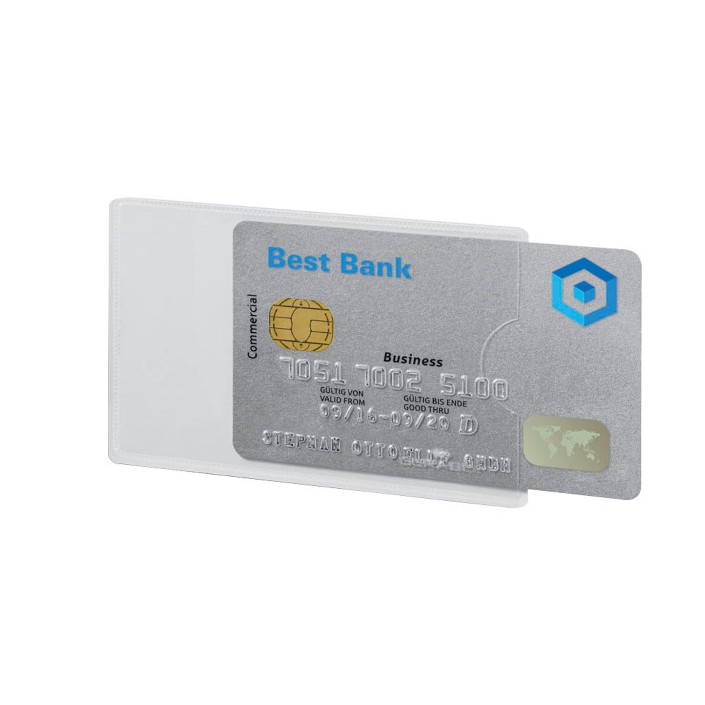 DURABLE Kreditkartenhülle RFID SECURE transparent 5,4 x 8,6 cm | 890319 | 1 Pack = 3 St.