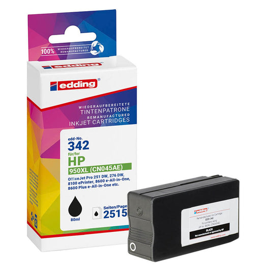 edding EDD-342 schwarz Druckerpatrone kompatibel zu HP 950XL (CN045AE) | 18-342