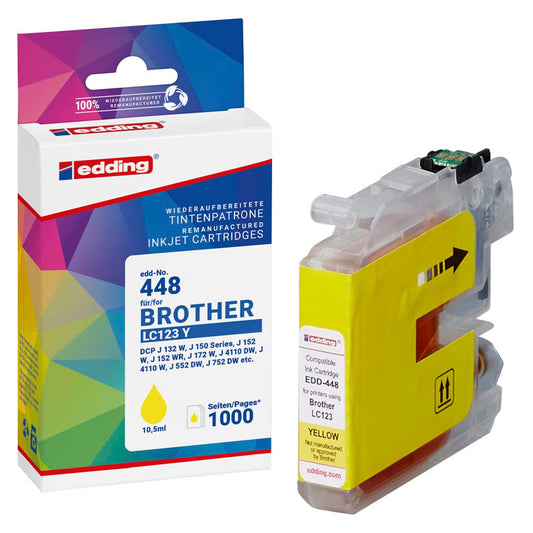 edding EDD-448 gelb Druckerpatrone kompatibel zu brother LC-123Y | 18-448/18-448-01