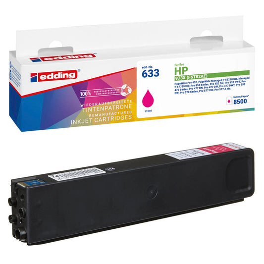 edding EDD-633 magenta Druckerpatrone kompatibel zu HP 973X (F6T82AE) | 18-633