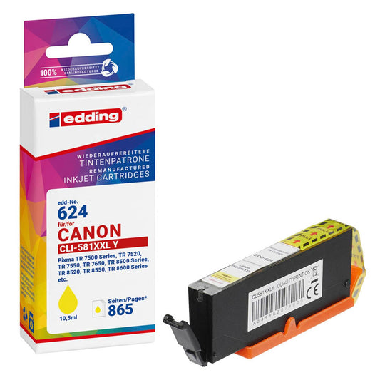 edding EDD-624 gelb Druckerpatrone kompatibel zu Canon CLI-581XXL Y | 18-624