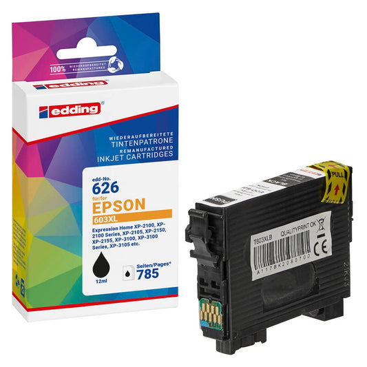 edding EDD-626 schwarz Druckerpatrone kompatibel zu EPSON 603XL Bk | 18-626
