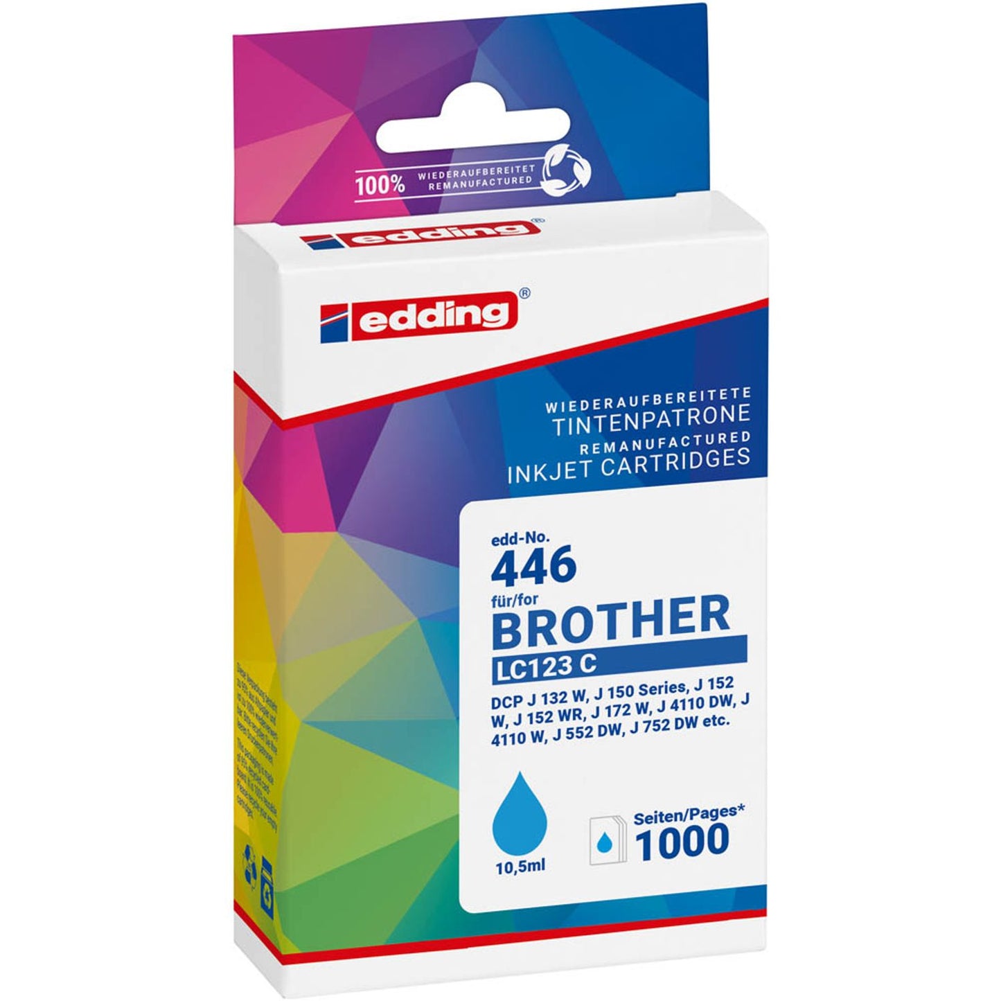 edding EDD-446 cyan Druckerpatrone kompatibel zu brother LC-123C | 18-446/18-446-01