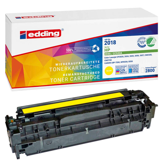 edding EDD-2018 gelb Toner kompatibel zu HP 304A (CC532A) | 18-2018