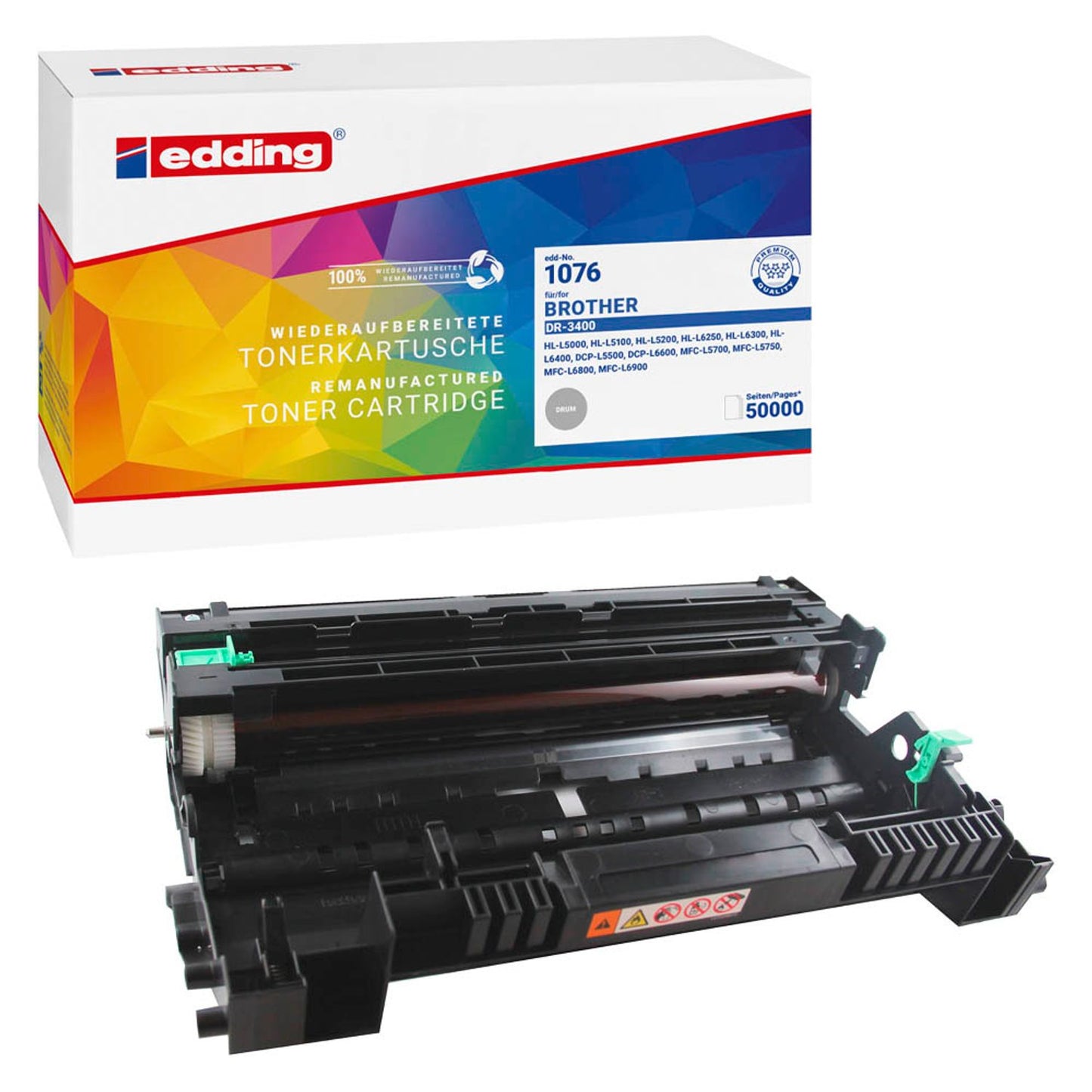 edding EDD-1076 schwarz Trommel kompatibel zu brother DR-3400 | 18-1076
