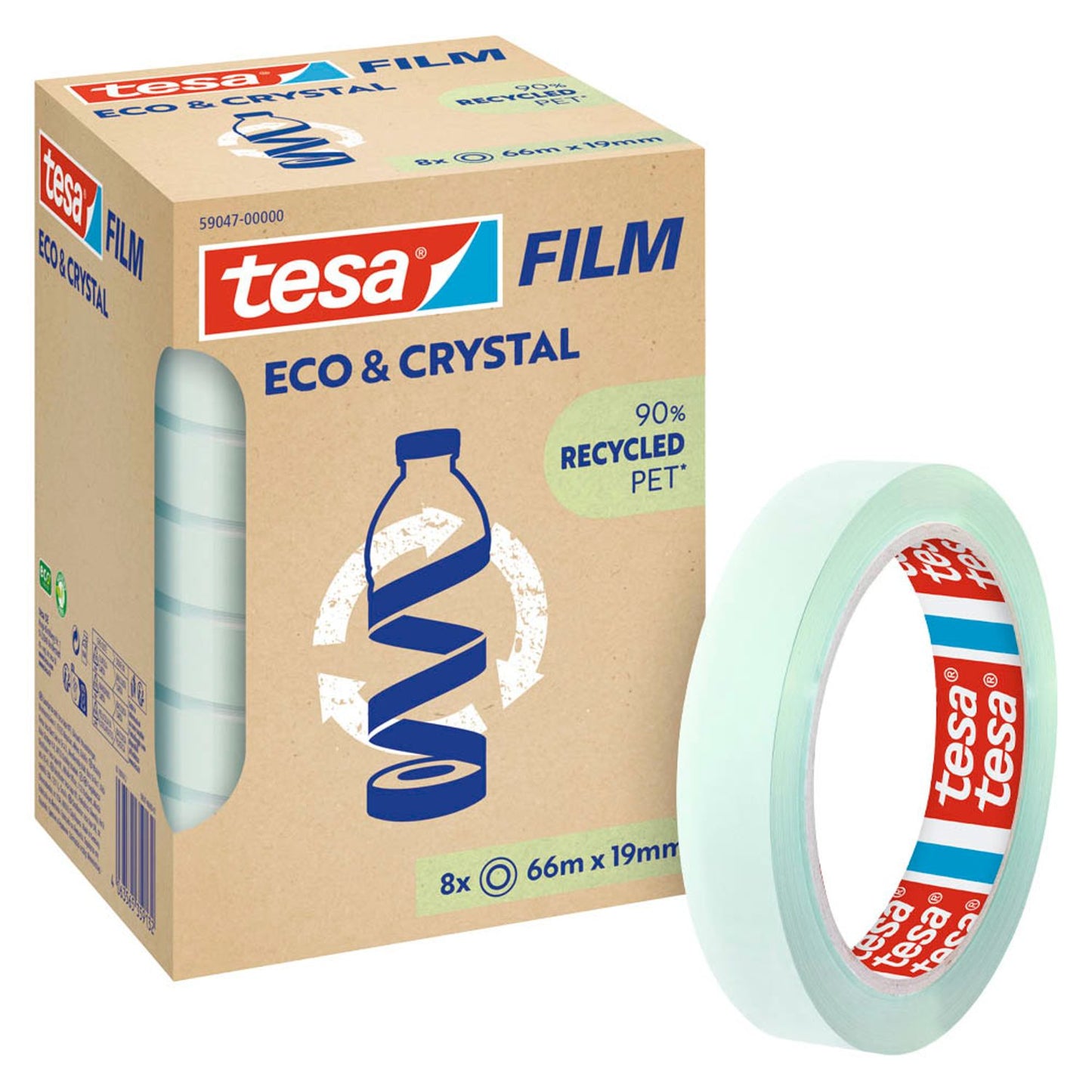 tesa tesafilm® ECO & CRYSTAL Klebefilm transparent 19,0 mm x m 8 Rollen