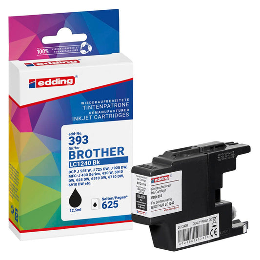 edding EDD-393 schwarz Druckerpatrone kompatibel zu brother LC-1240BK | 18-393