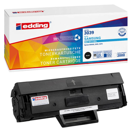 edding EDD-3039 schwarz Toner kompatibel zu SAMSUNG MLT-D111S (SU810A) | 18-3039
