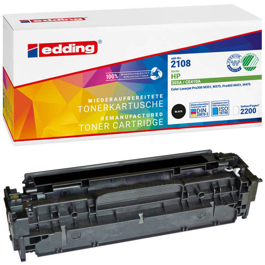 edding EDD-2108 schwarz Toner kompatibel zu HP 305A (CE410A) | 18-2108