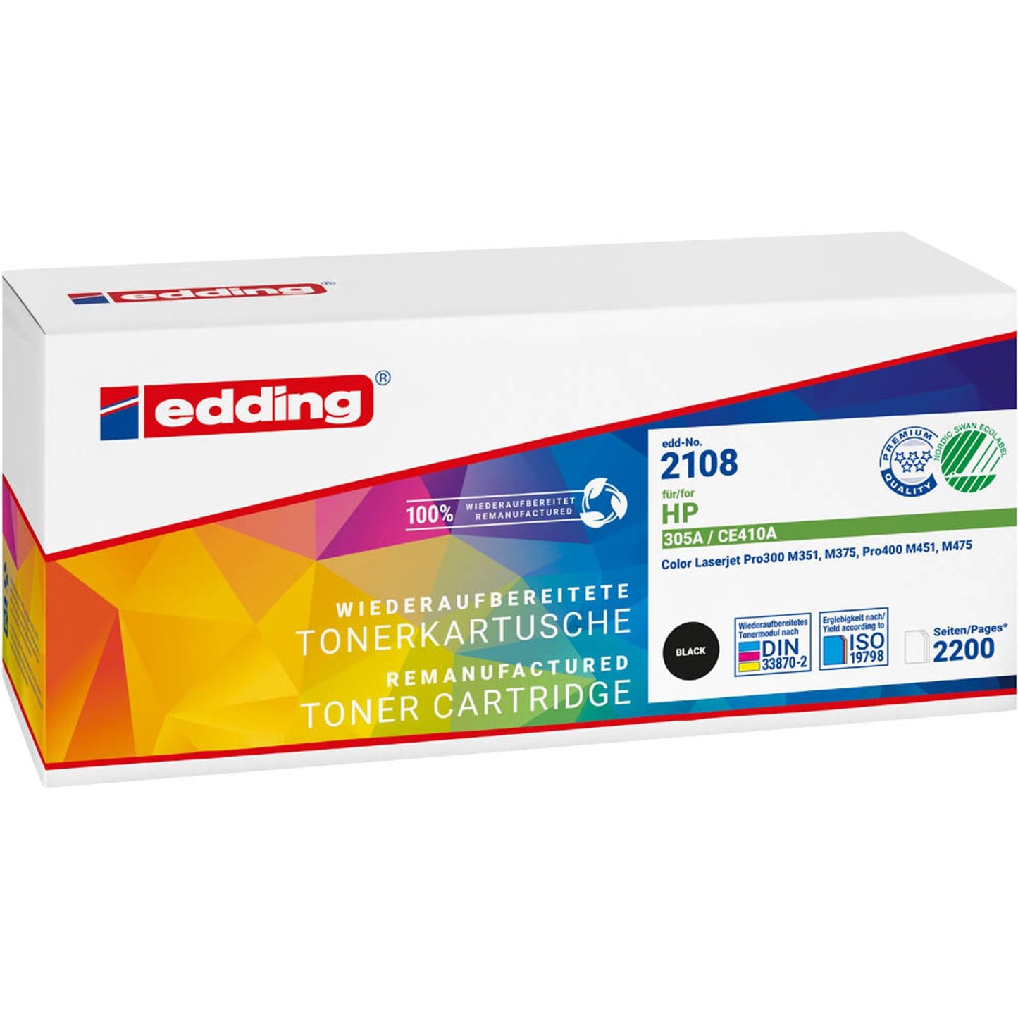 edding EDD-2108 schwarz Toner kompatibel zu HP 305A (CE410A) | 18-2108