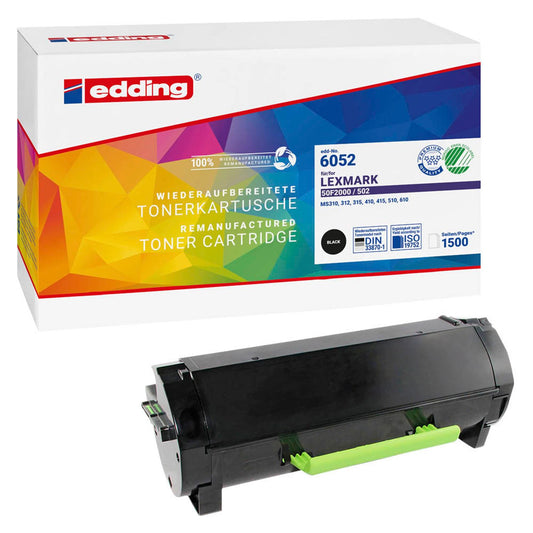 edding EDD-6052 schwarz Toner kompatibel zu LEXMARK 50F2000 | 18-6052