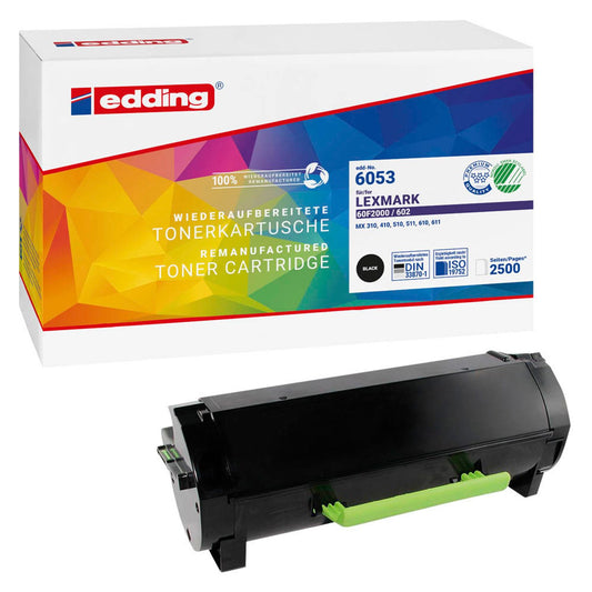 edding EDD-6053 schwarz Toner kompatibel zu LEXMARK 60F2000 | 18-6053