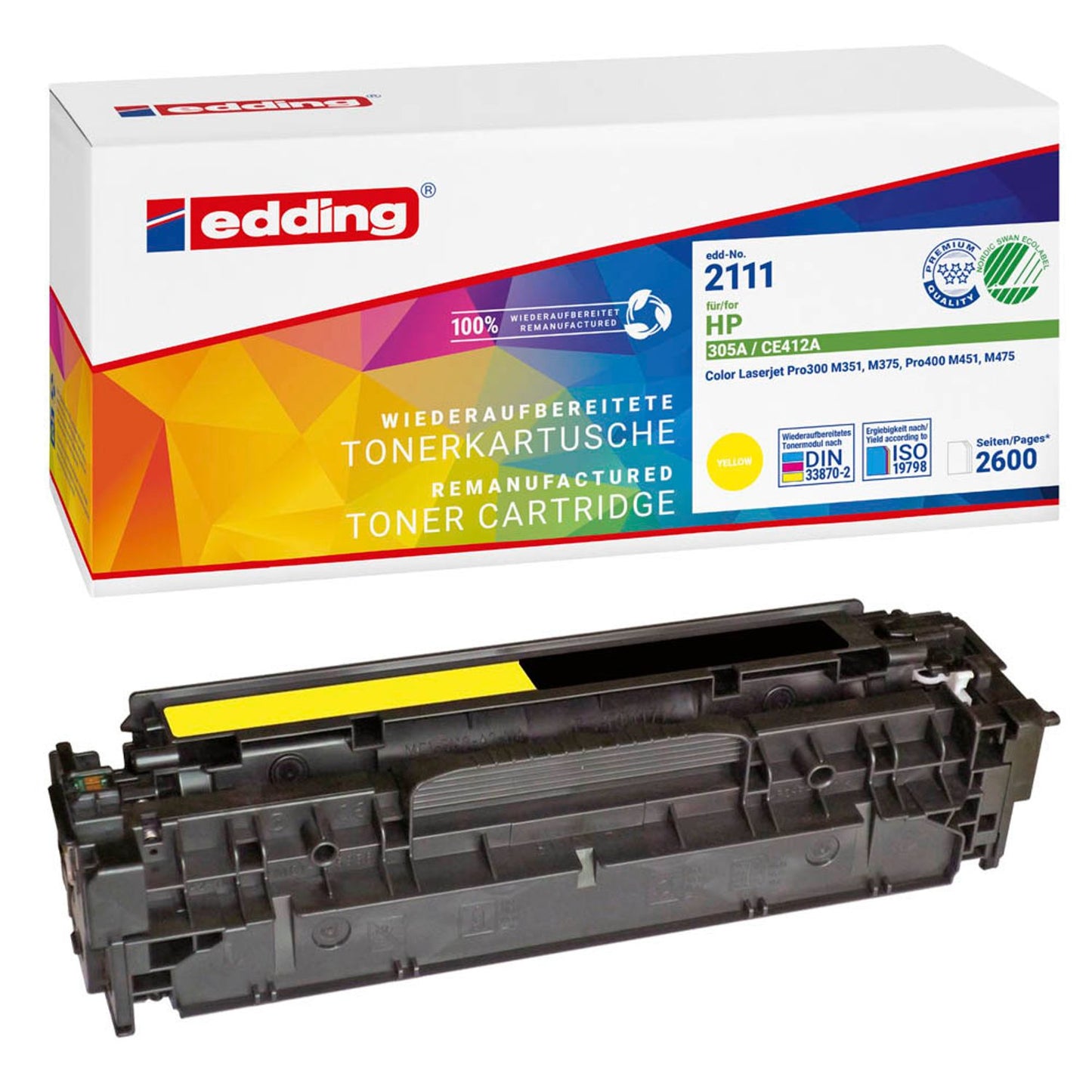 edding EDD-2111 gelb Toner kompatibel zu HP 305A (CE412A) | 18-2111