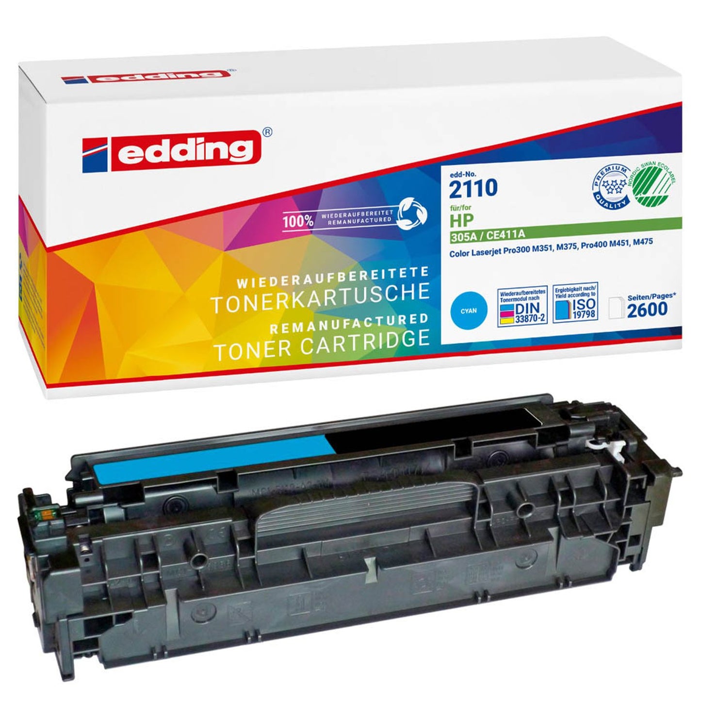 edding EDD-2110 cyan Toner kompatibel zu HP 305A (CE411A) | 18-2110