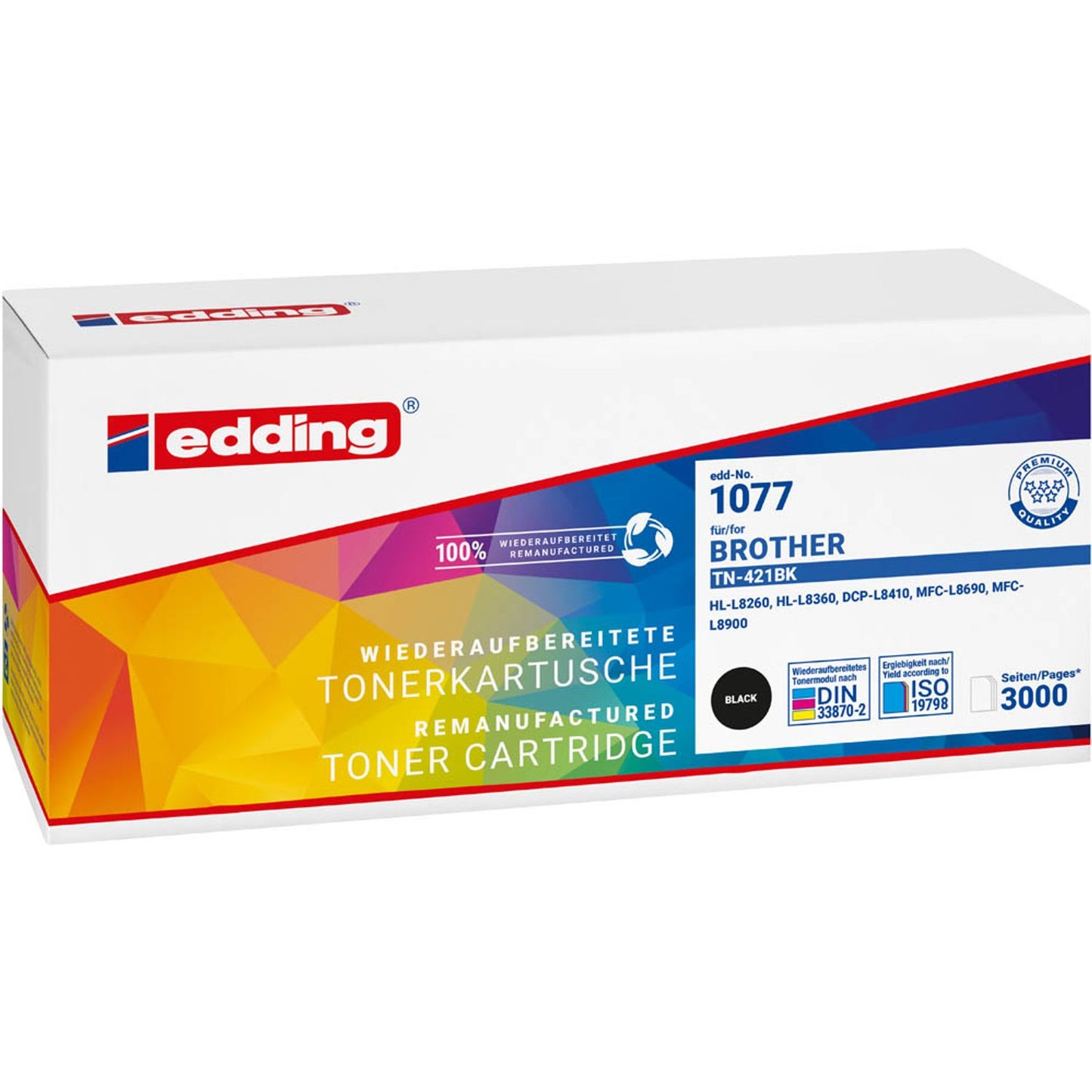 edding EDD-1077 schwarz Toner kompatibel zu brother TN-421BK | 18-1077