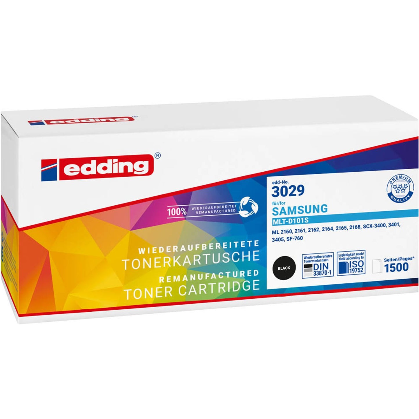edding EDD-3029 schwarz Toner kompatibel zu SAMSUNG MLT-D101S (SU696A) | 18-3029