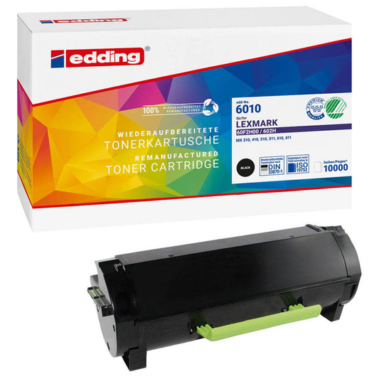edding EDD-6010 schwarz Toner kompatibel zu LEXMARK 60F2H00 | 18-6010
