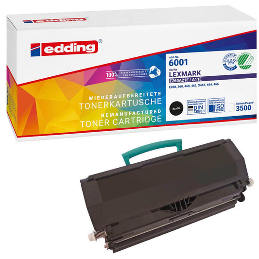 edding EDD-6001 schwarz Toner kompatibel zu LEXMARK E260A21E | 18-6001