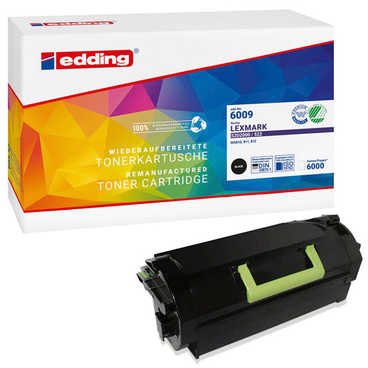 edding EDD-6009 schwarz Toner kompatibel zu LEXMARK 52D2000 | 18-6009