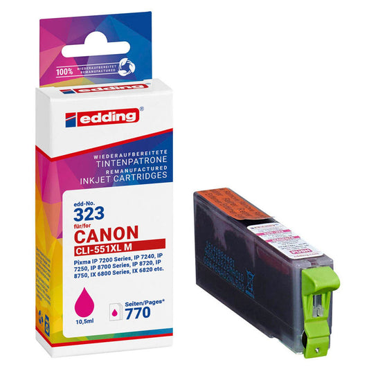 edding EDD-323 magenta Druckerpatrone kompatibel zu Canon CLI-551 XL | 18-323/18-323-01