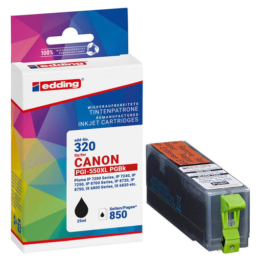 edding EDD-320 schwarz Druckerpatrone kompatibel zu Canon PGI-550 XL | 18-320/18-320-01