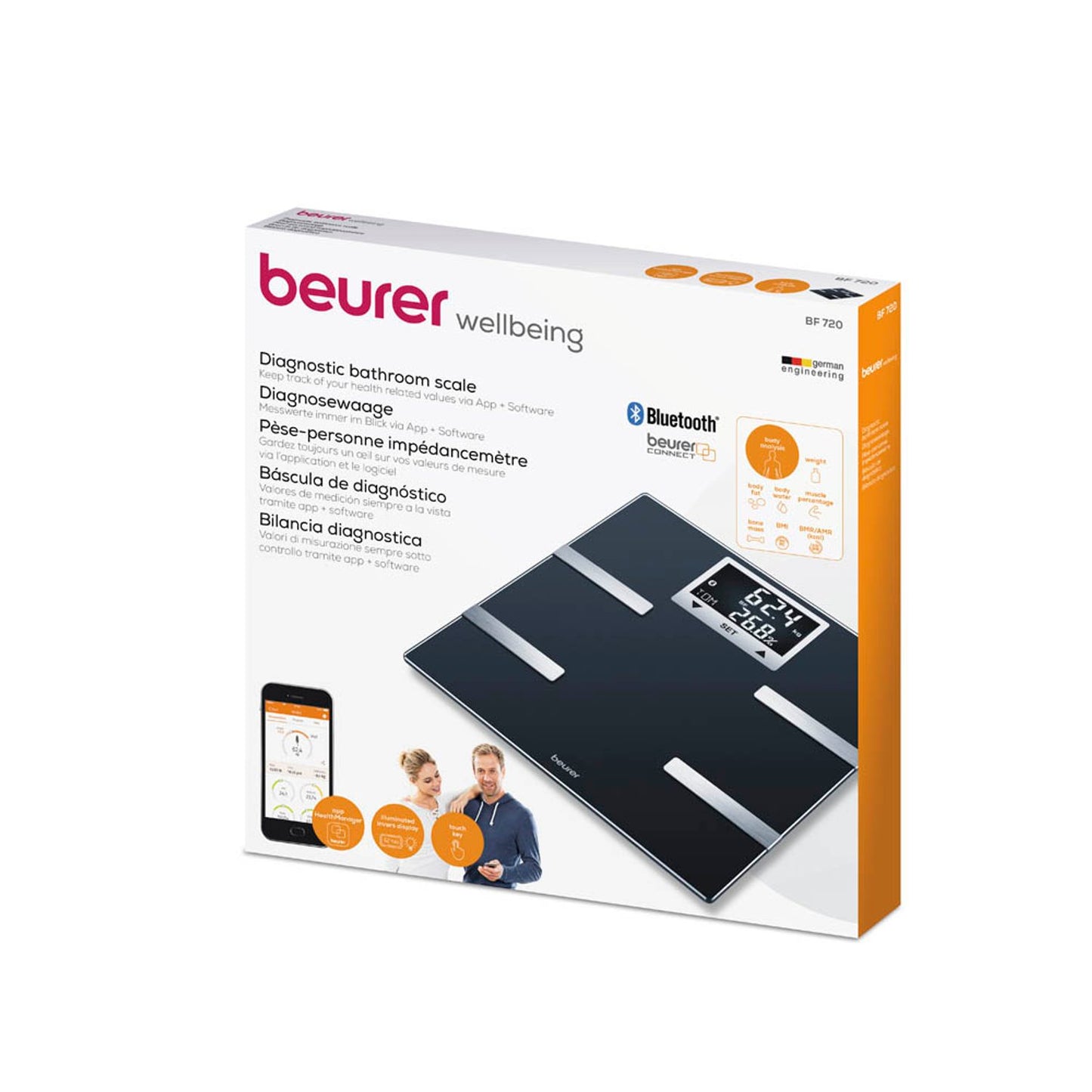 beurer Körperanalysewaage BF 720 schwarz für max. 180,0 kg | 74938