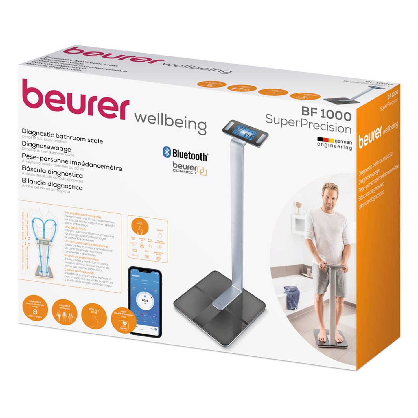 beurer Körperanalysewaage BF 1000 Super Precision grau für max. 200,0 kg | 74860