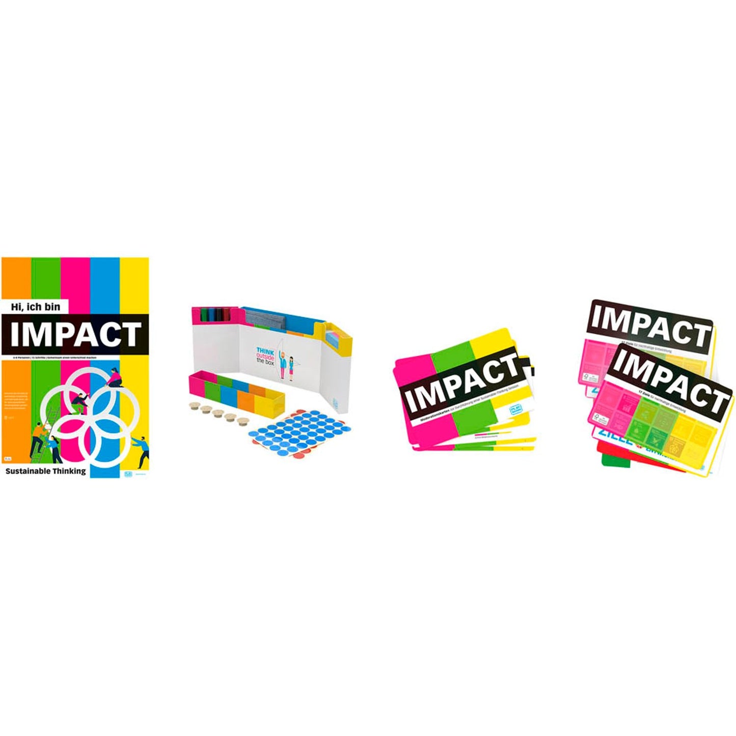 PLAYROOM Moderationszubehör IMPACT FLIP Starter Set 1x IMPACT FLIP-Papierblock, 1x GECKO Workshopset, 2x SDG-Kartenset (Sustainable Development Goals), 1x Moderationskartenset | 868884000