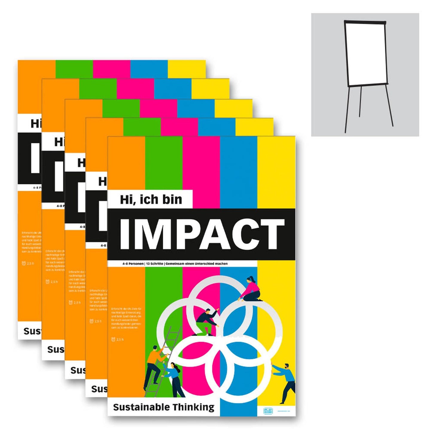 PLAYROOM Flipchart-Arbeitsblock IMPACT FLIP DE 65,0 x 97,0 cm, (80 g/qm) | 868845000 | 1 Pack = 5 St.