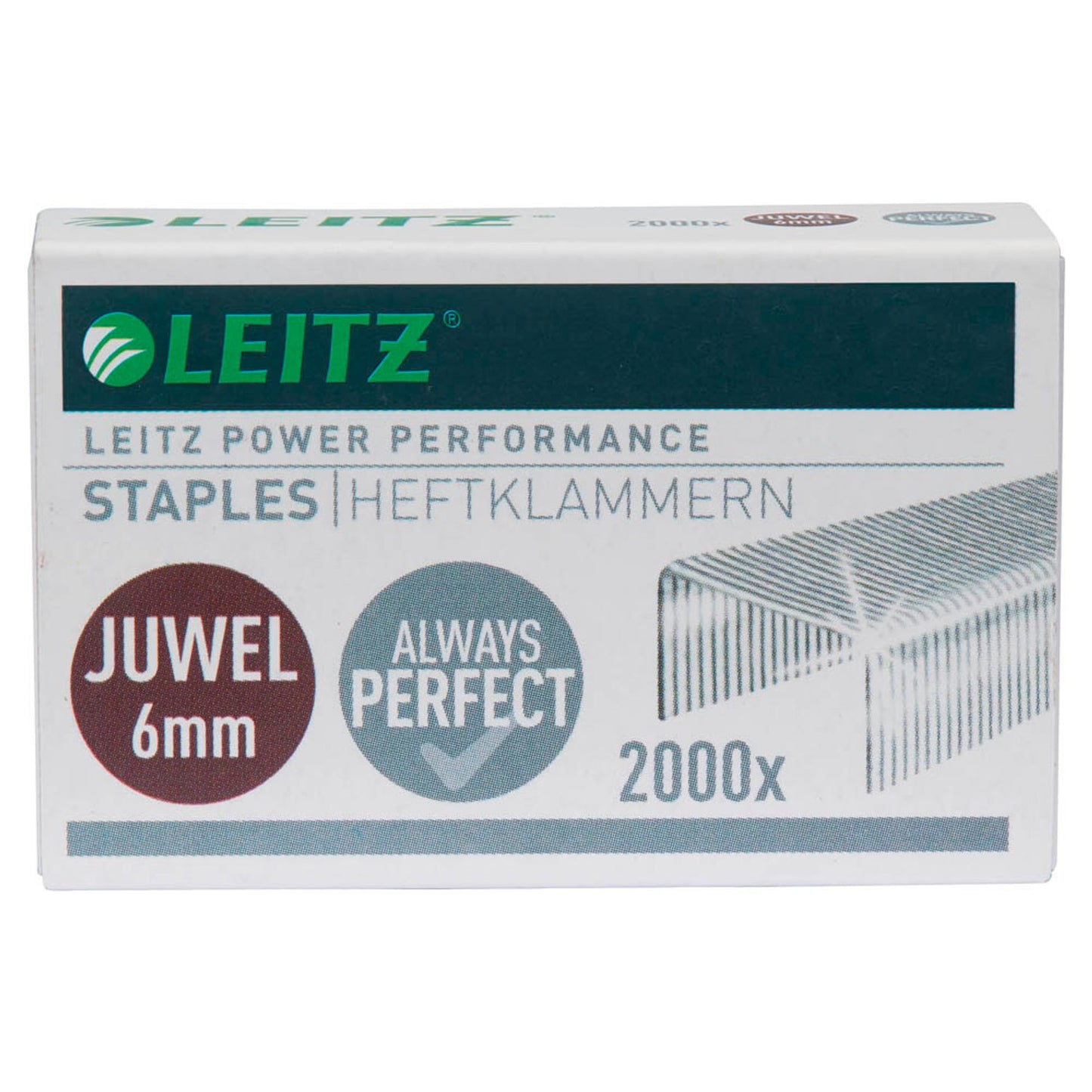 LEITZ Heftklammern Juwel 5642 6 mm | 56420000 | 1 Pack = 2.000 St.