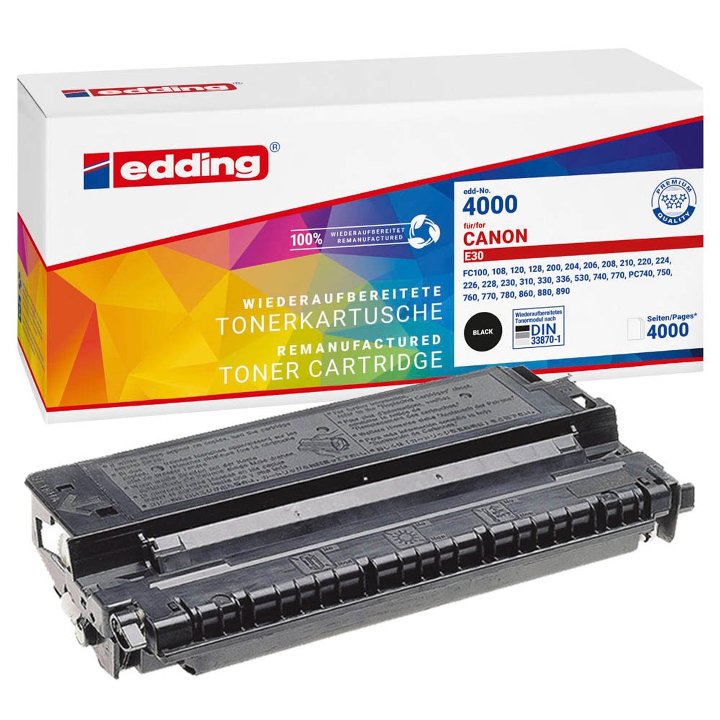 edding EDD-4000 schwarz Toner kompatibel zu Canon E30 | 18-4000
