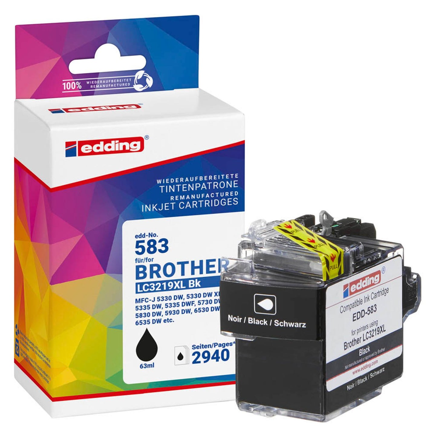edding EDD-583 schwarz Druckerpatrone kompatibel zu brother LC-3219XLBK | 18-583/18-583-01