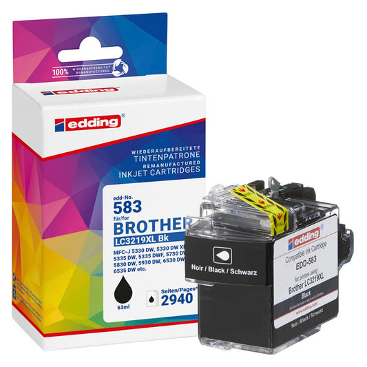 edding EDD-583 schwarz Druckerpatrone kompatibel zu brother LC-3219XLBK | 18-583/18-583-01