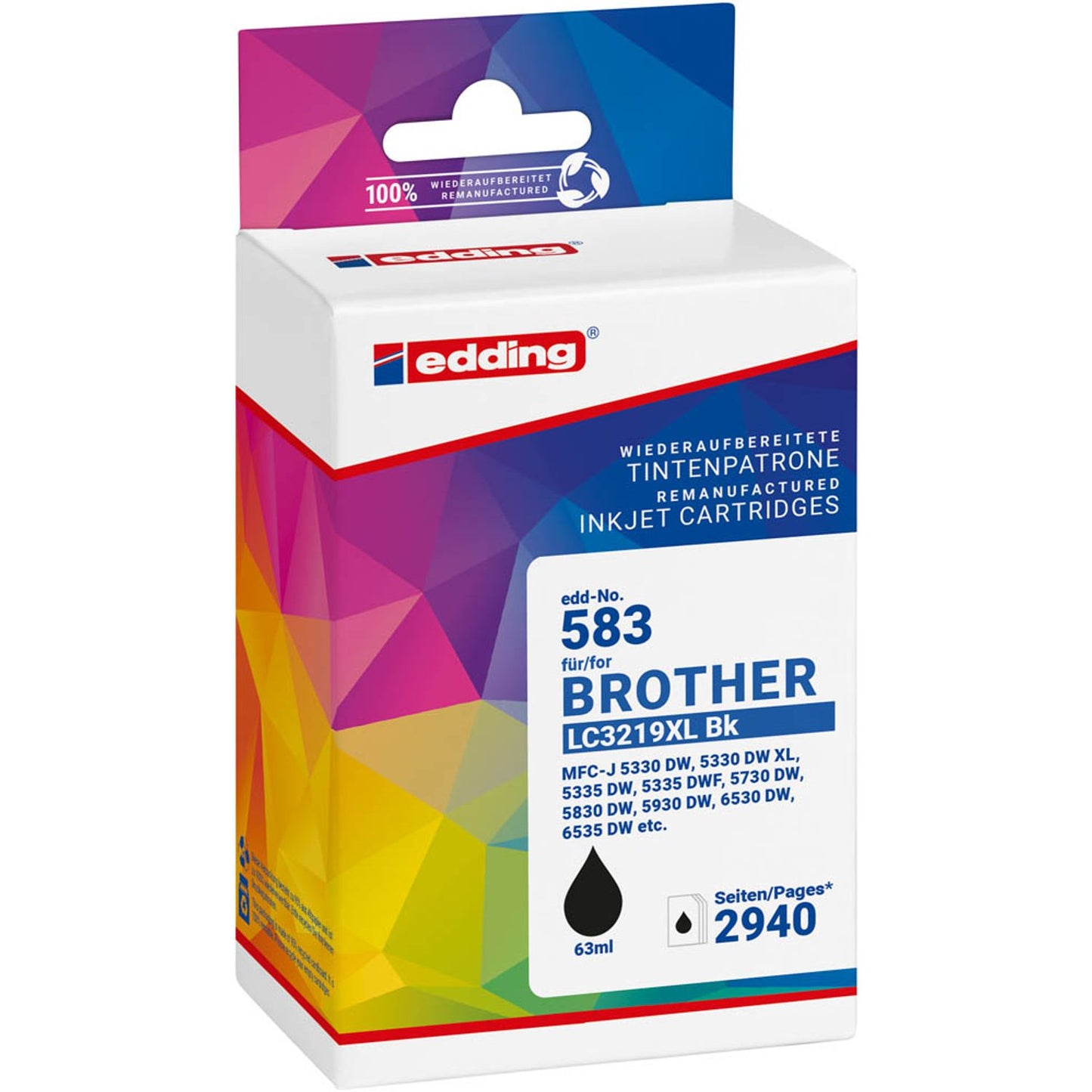 edding EDD-583 schwarz Druckerpatrone kompatibel zu brother LC-3219XLBK | 18-583/18-583-01