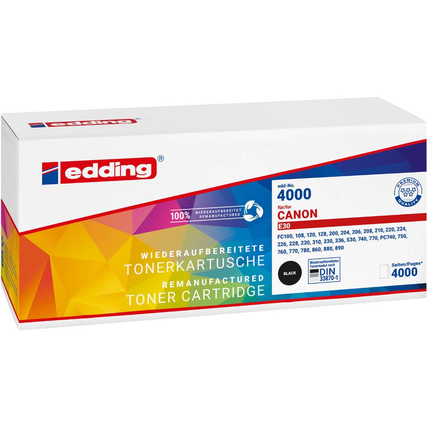 edding EDD-4000 schwarz Toner kompatibel zu Canon E30 | 18-4000